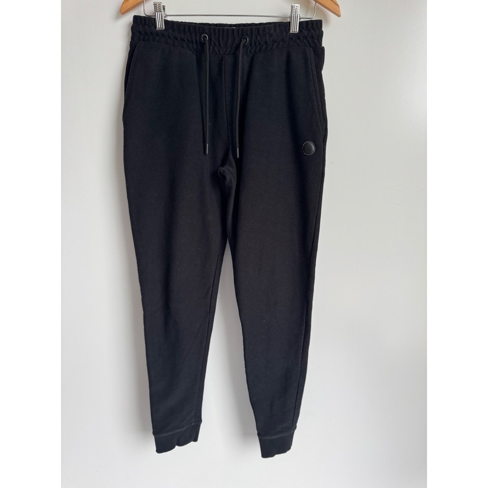 Folk Black Tapered Joggers Women Size 3 Minimalist Cotton Blend Sweatpants